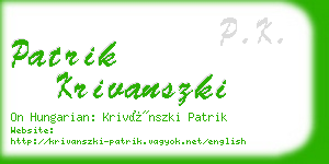 patrik krivanszki business card